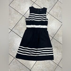 Madewell Black and White Striped Sleeveless Dress
